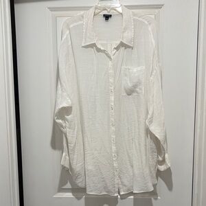 Torrid White Button Down Shirt